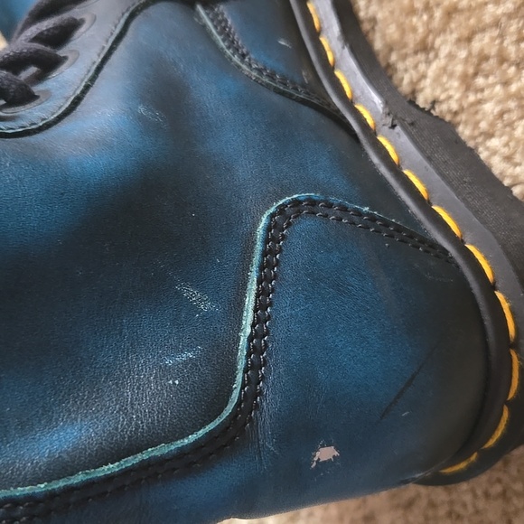 Vintage 14 Eyelette Blue Dr. Martens Boots Uk 4, Womens 6 Punk Goth - Picture 13 of 14